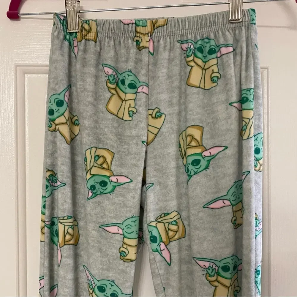Star Wars Mandalorian Grogu Gray Polyester Pajama Pants Bottoms